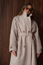 Пальто оверсайз из буклированной шерсти