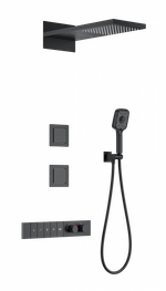 Душевая система с термостатом встраиваемая WONZON & WOGHAND, Черный матовый (WW-D4538-A-MB)