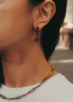 Серьги женские из камня тигровый глаз