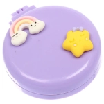 Расчёска массажная складная с зеркалом «БАМБИ БУМ», цвет лавандовый, d-6.5см (пакет с подвесом)