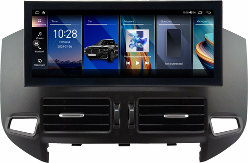 Магнитола для Mitsubishi Pajero 4 2006-2021 (тип 2) - Kuberg монитор 12.5" в стиле LEXUS на Android 12, 2К экран, Быстрая, CarPlay, 4G SIM-слот