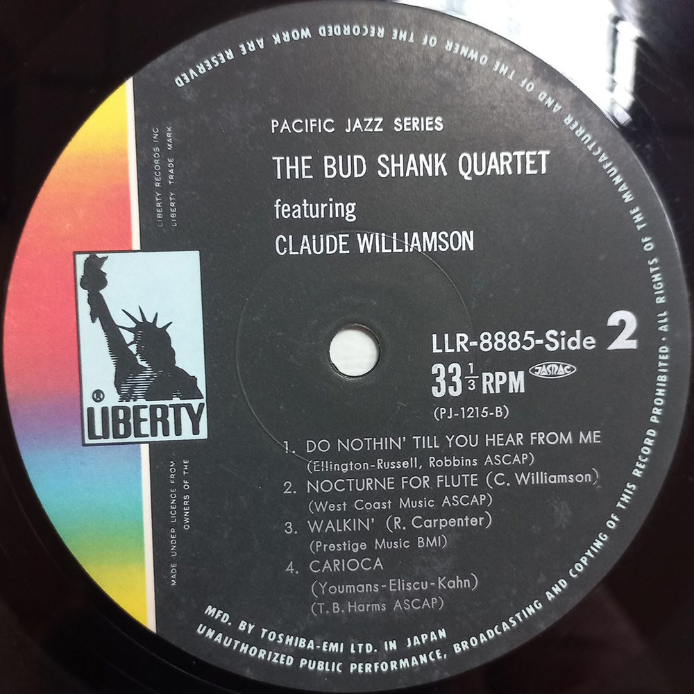The Bud Shank Quartet featuring Claude Williamson / Bud Shank (LP)