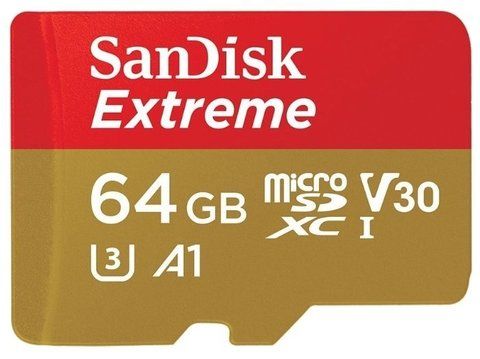Карта памяти SanDisk Extreme microSDXC Class 10 UHS Class 3 V30 A1 100MB/s 64GB (SDSQXAF-064G)