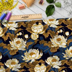 Ткань премиум флис сказочные лилии