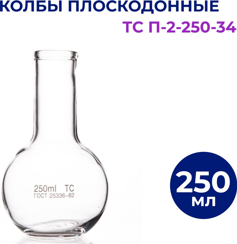 Колба плоскодонная 250 мл   29/32 шлиф — купить по ФГОС | Учебный стандарт