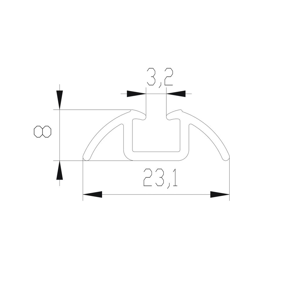 СТАНДАРТ Направляющая нижняя однополозная (5,40 м) белый глянец (RAL) (AS0108) Aristo