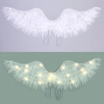 Крылья карнавальные «Яркий полёт» 63*21 см, Белый с т.белой подсветкой