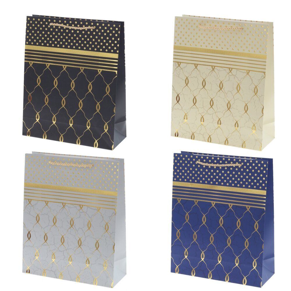 GAEM Пакет подарочный M (бумага 210г/м2, блок микс 12шт), L26 W10 H32 см, 4в.