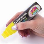 Маркер меловой "POP-ART" ЖЕЛТЫЙ, 15 мм, сухостираемый, для гладких поверхностей, BRAUBERG, 151538