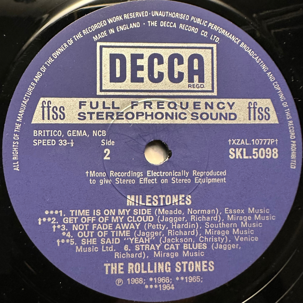 The Rolling Stones - Milestones (Англия 1971г.)