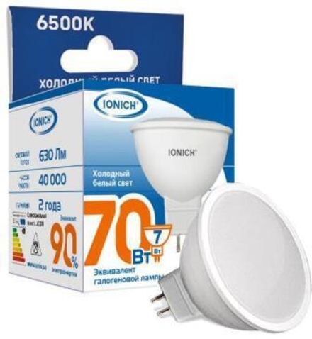 Лампа светодиодная IONICH JCDR 7Вт 230В 6500К GU5.3