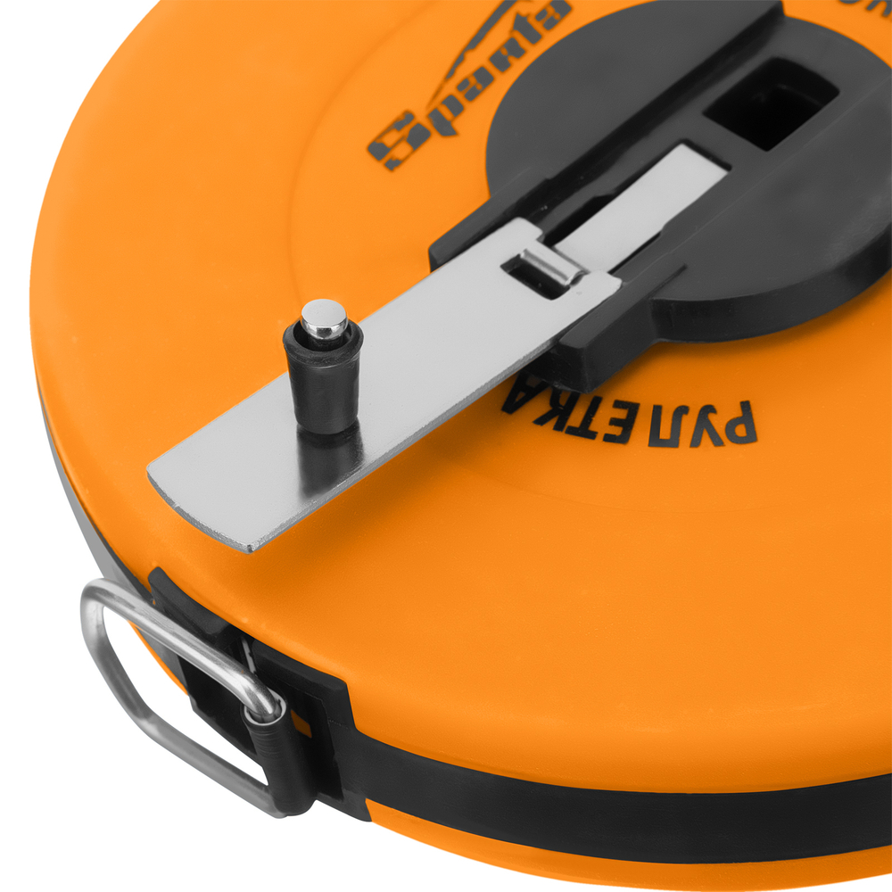 Рулетка геодезическая, 10 м х 12,5 мм, лента ПВХ, закрытый круглый корпус Sparta