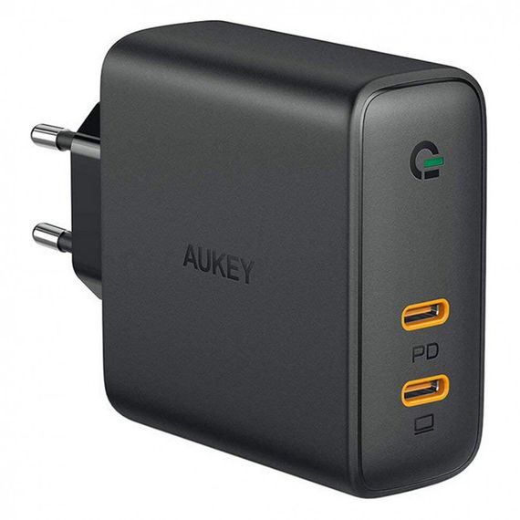 Сетевое зарядное устройство Aukey PA-D5 Focus Duo, PD, 63 Вт черный