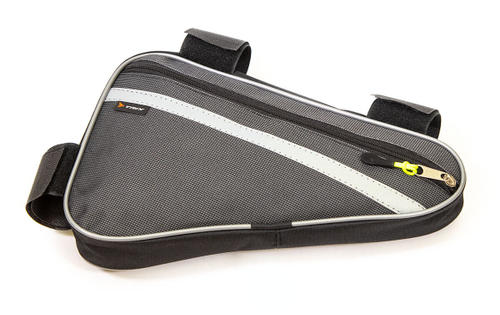 Сумка велосипедная TRIX под раму за подседел.трубу, средняя, 30х20х4см, водонепроницаемая, светоотражающие вставки, серая вс014.030.1.0