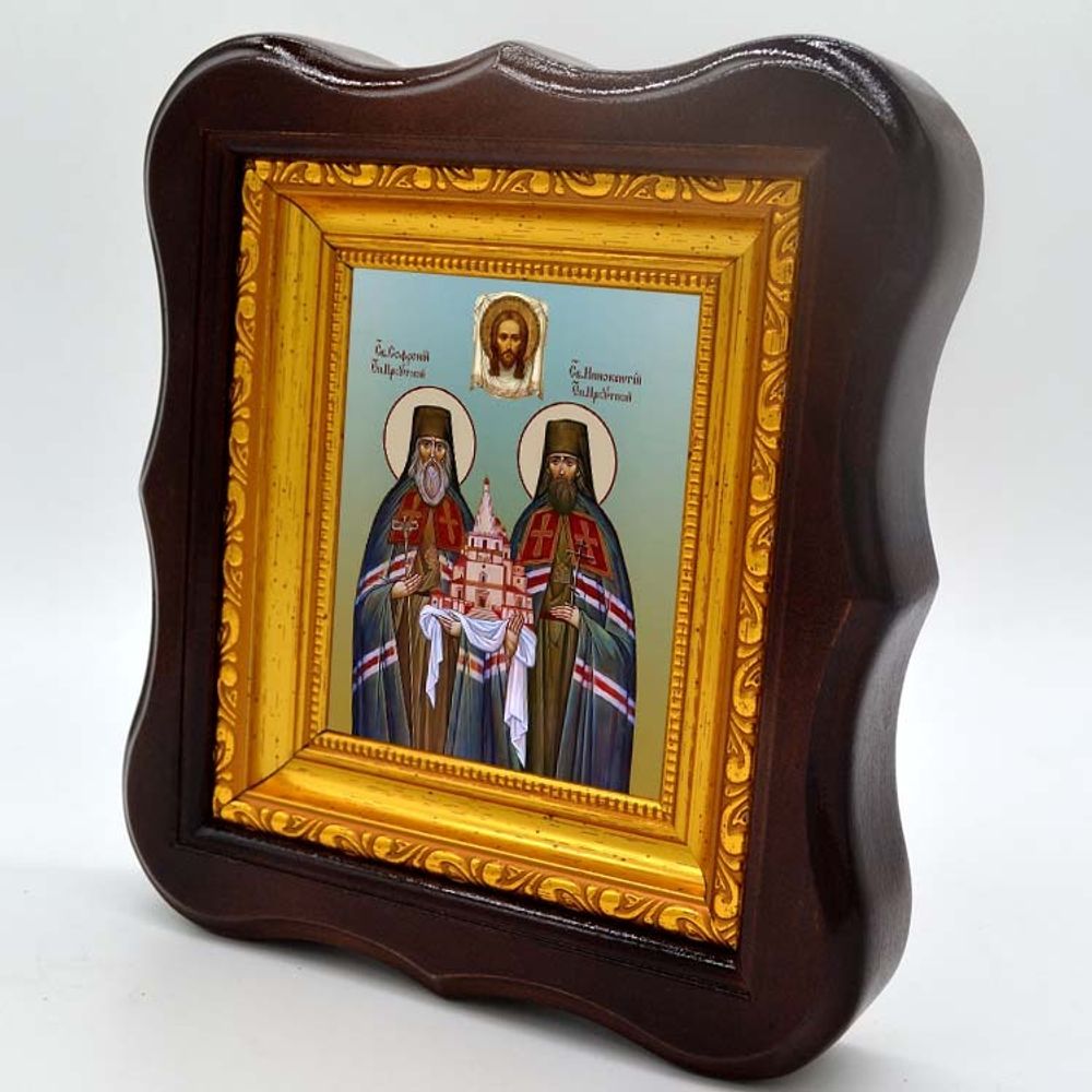 Софроний и Иннокентий Иркутские. Икона на холсте.