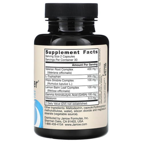 Jarrow Formulas, Sleep Optimizer, веганская добавка для нормализации сна, 60 растительных капсул