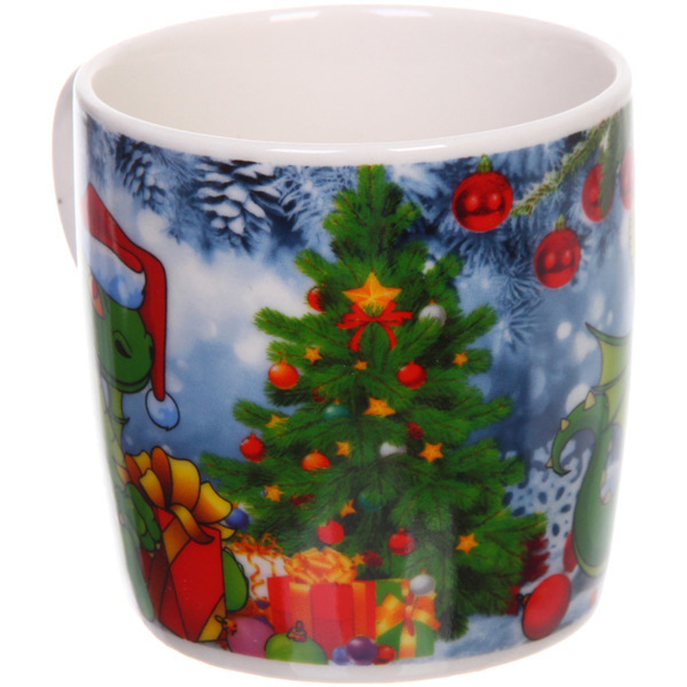 Кружка керамическая 200мл «Загадочный Дракон» с ложкой в подарочной коробке