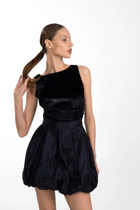 Платье с юбкой-баллон черное