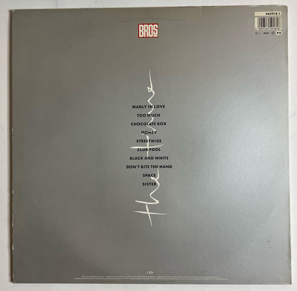 Винтажная виниловая пластинка LP Bros The Time (UK 1989)