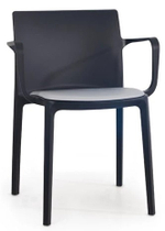 Кресло пластиковое с обивкой Papatya Evo-K Seat Soft, антрацит