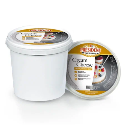 Сыр творожный Cream cheese professional 65% "President " 2,2 кг
