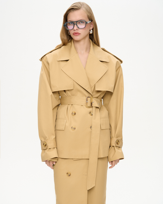 Тренч укороченный из хлопка