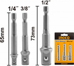 Набор адаптеров 1/4 " для торцевых головок  INGCO AMN365A01 1/4" 3/8" 1/2" 3 шт.