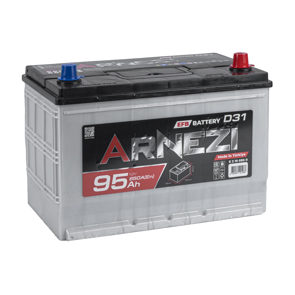 Аккумулятор ARNEZI EFB Start-stop 95 А/ч обратный R+ 306x176x225 N70 EN 850 А