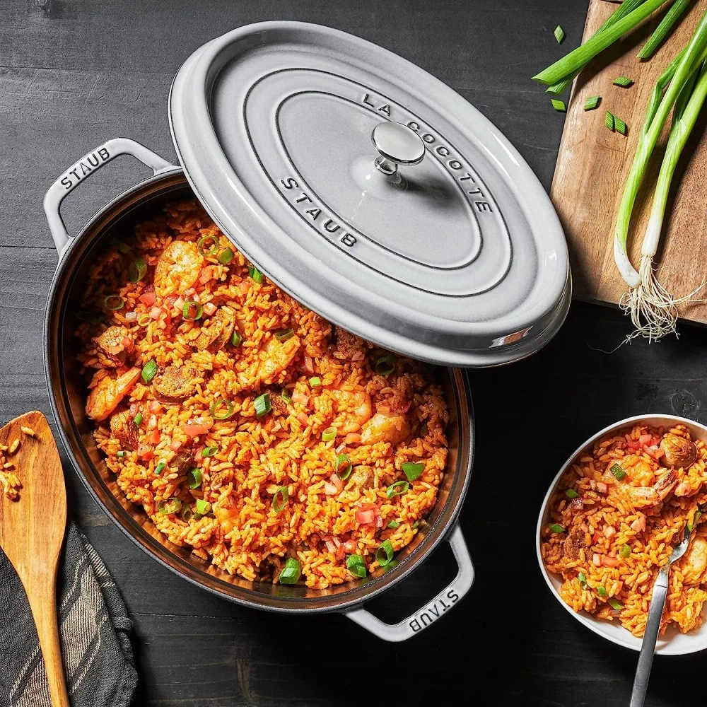 STAUB Чугунная кокотница овальная 27 см 3,2 л с гренадином для запекания (II сорт)