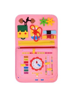 Бизиборд Развивай-ка в розовой сумочке