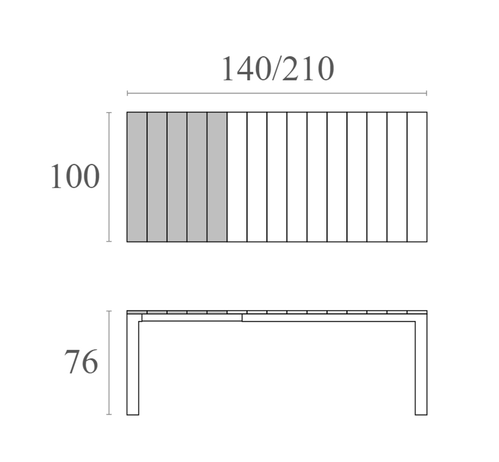 Стол пластиковый раздвижной Siesta Contract Atlantic Table 140/210, бежевый
