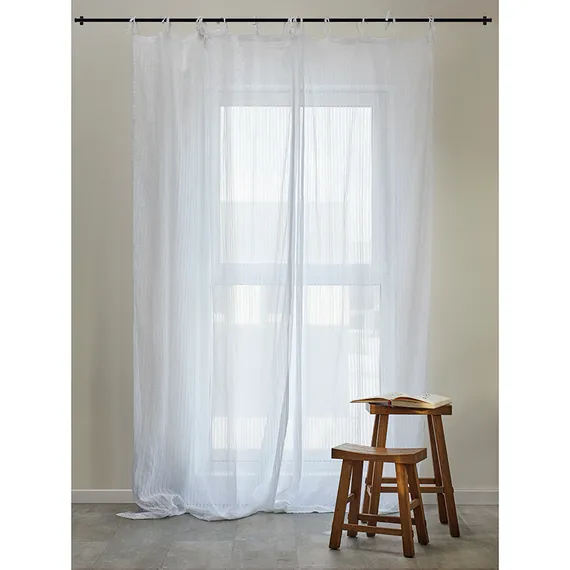 Тюль из хлопка белого цвета из коллекции essential, 140х290 см