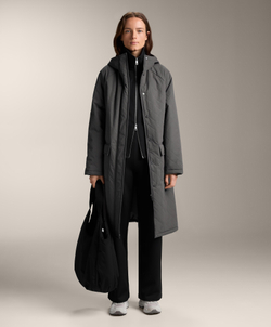 OYSHO Брюки прямого кроя с эффектом неопрена, черный