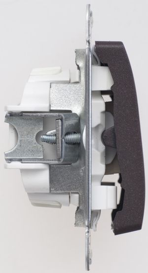 Переключатель проходной 2-кл. СП Glossa 10А IP20 (сх. 6/2) 10AX механизм шоколад. SE GSL000865