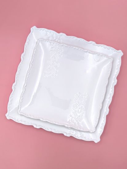 Тарелка обеденная 26 см. квадратная, набор 4 шт. "Орнамент"