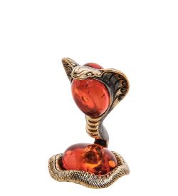 Народные промыслы AM-2728 Фигурка «Кобра» (латунь, янтарь)