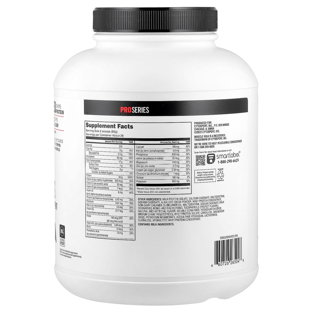Muscle Milk, Pro Series, Protein Powder, Knockout Chocolate, 5 lb (2.27 kg)