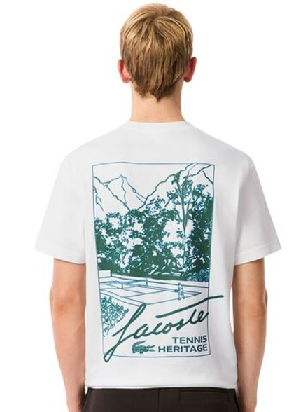 Теннисная футболка Lacoste Printed Jersey - white