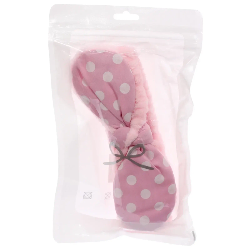 Повязка на голову косметическая «ДАЙМОНД РУШ», горошек, цвет лавандовый, пудровый, небесный, 20*5.5см (ZIP пакет)