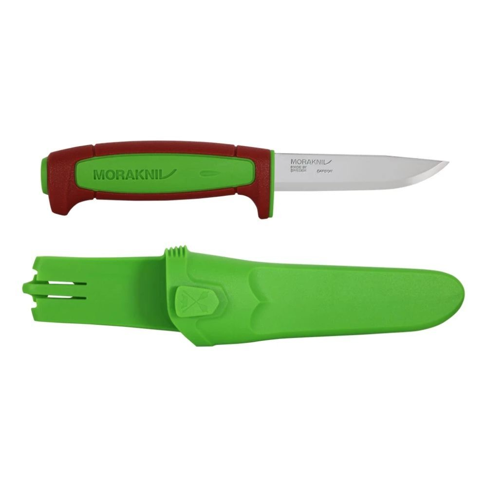Нож Morakniv Basic 511 лимитированный 2024 углер. сталь, пласт. ручка (терракотовая) зеленая вставка