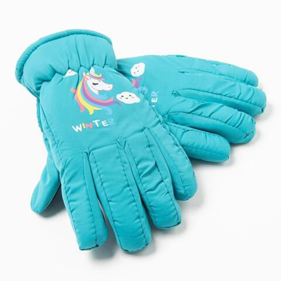 Перчатки д/девочки р.15 бирюзовый 9879971 (Rossini), 1 шт.