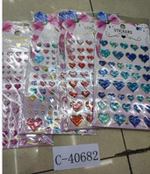 Наклейки Сердечки с голографическим эффектом 20*11см, ассорти, С-40682