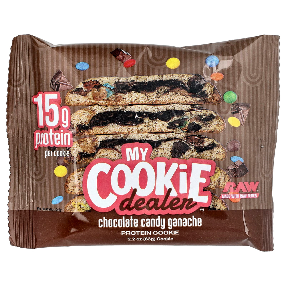 My Cookie Dealer Protein, протеиновое печенье, шоколадная конфета с ганашем, 12 шт. по 63 г (2,2 унции)
