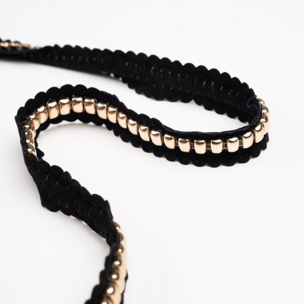 Тесьма/Декоративная/20мм черный с золотом