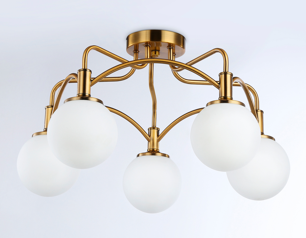 Подвесная люстра TR3212/5 GD/FR золото/белый матовый  E27*5 max 40W D560*302