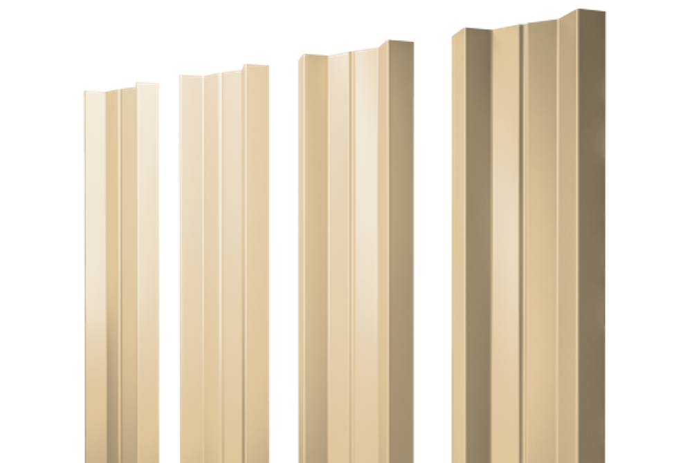 Штакетник М-образный А с прямым резом 0,45 PE RAL 1014 слоновая кость