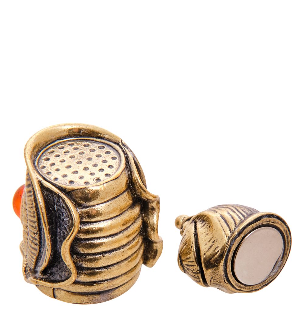 AM-3567 Наперсток «Улитка» (латунь, янтарь)
