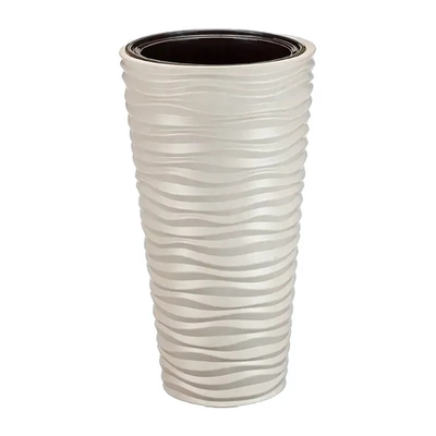 Кашпо ДЮНА D340мм H 630ммл со вставкой Кремовый 0,63х0,34х0,34м