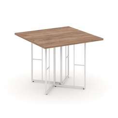 Rift Direct Стол переговорный RF.SPRG-001 Дуб Табак/Металл Белый 980*980*750