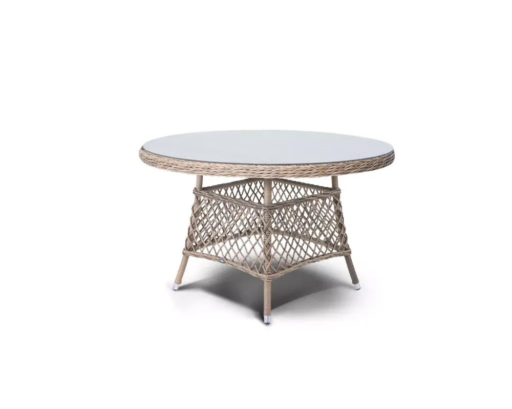 "Лацио" обеденная группа из искусственного ротанга, цвет соломенный